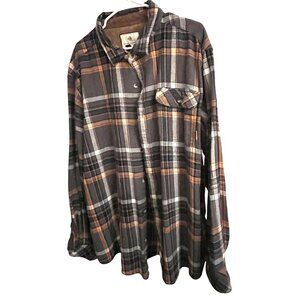 Legendary Whitetails 2XL Mens Flannel Work Shirt Orange & Brown